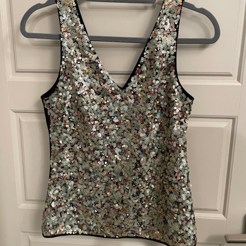 Rachel Roy - Medium M - Black/ Multicolor Sequin Top